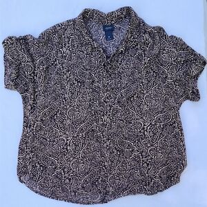 Womens Daytrip Collared Lace-Up Shirt Size Medium